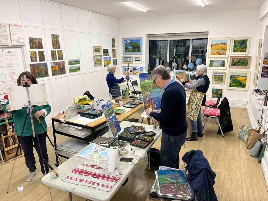 Cathy Pearce Pastel Workshop underway at the Mind Tree Café Furlong Close Rowde SN10 2TQ Wiltshire
